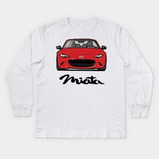 MX5 Miata ND Soul Red Kids Long Sleeve T-Shirt